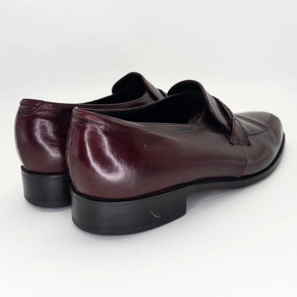 Florsheim Men's Size 8D Loafers Burgundy Leather Braided Dress Shoes USA 33472
